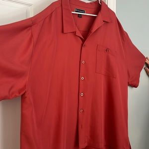 Men’s button-up, short sleeve dress shirt,4XL